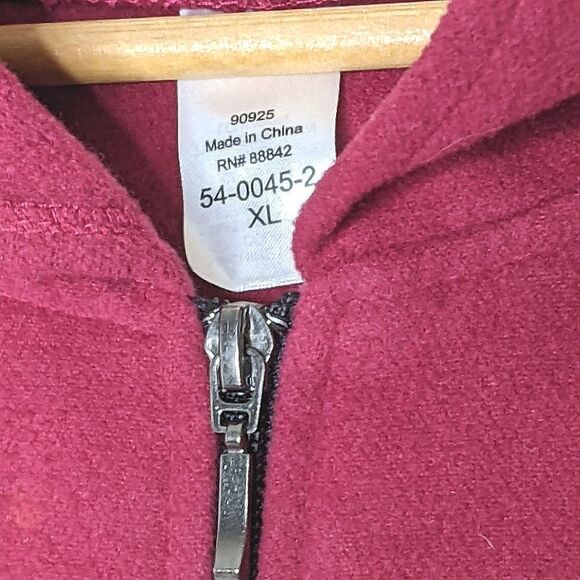Violet Red Poly Fleece Zip Up Hooded Poncho size XL - Picture 10 of 10